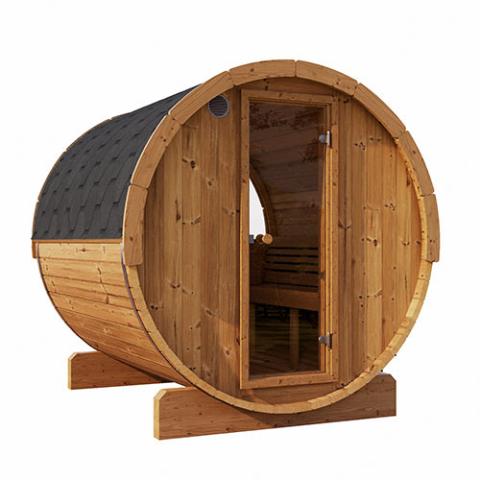 SaunaLife Model E8G Sauna Barrel Glass Front
