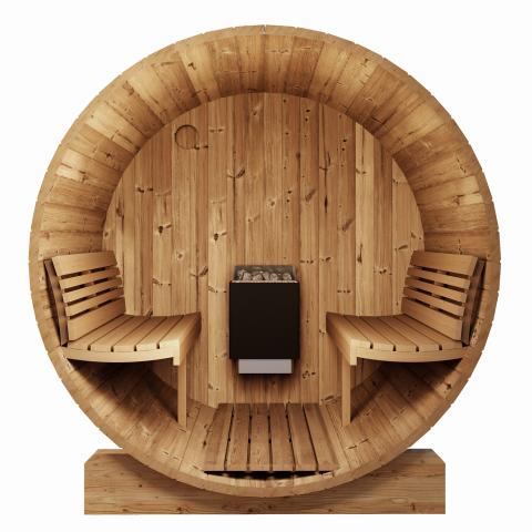 SaunaLife Model E8G Sauna Barrel Glass Front