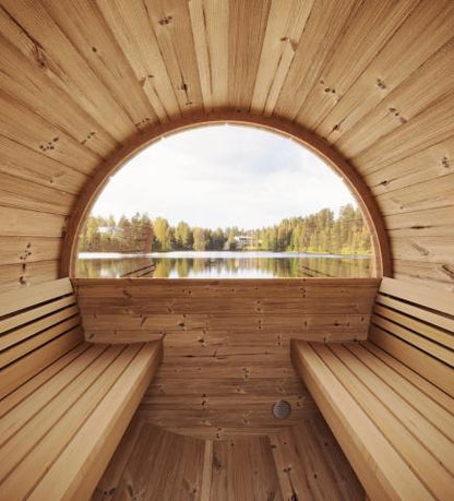 SaunaLife Model E8G Sauna Barrel Glass Front