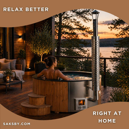 SaunaLife Model S4N Premium 6-Person Home Wood-Burning Hot Tub
