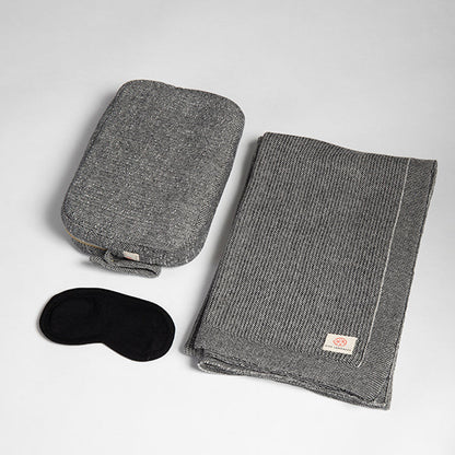 Shades Organic Cotton Travel Blanket and Eye Mask Set