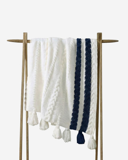 Snug Braided Two-Stripes Throw