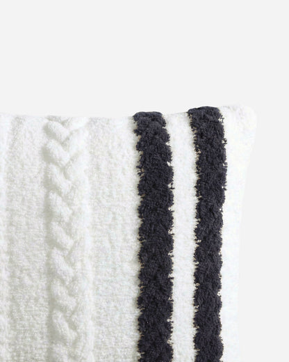 Snug Braided Two-Stripes Throw Pillow
