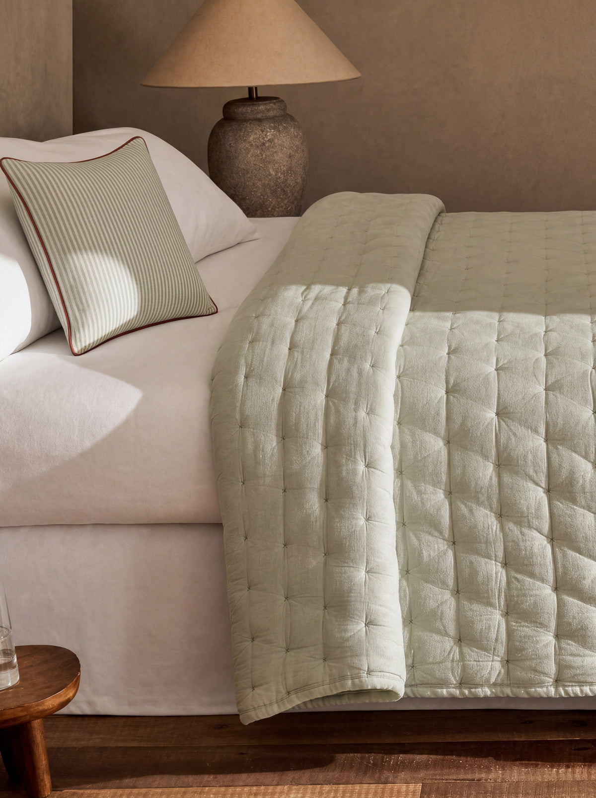 Cotton Mist Stitched Quilt