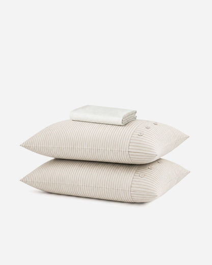 Coastal Cotton Mist  Fitted Sheet Set