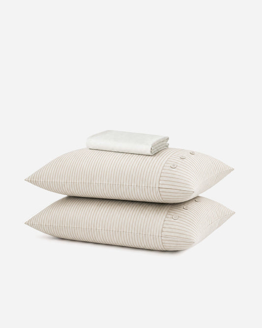 Coastal Cotton Mist  Fitted Sheet Set