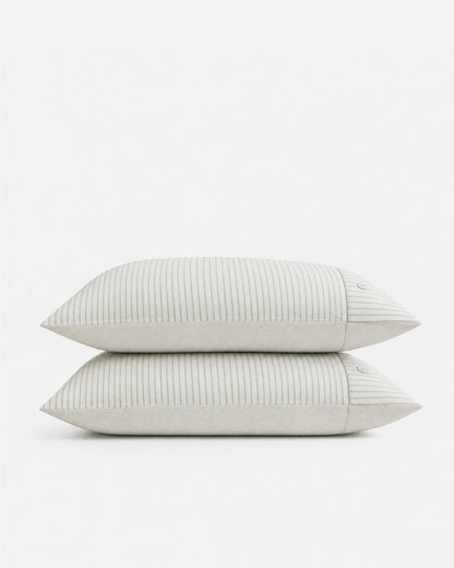 Salvia Reversible Cotton Mist  Fitted Sheet Set