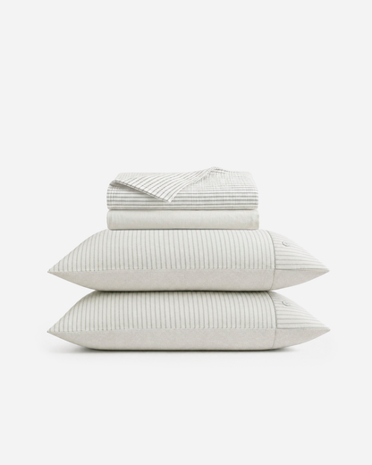 Salvia Reversible Cotton Mist  Sheet Set