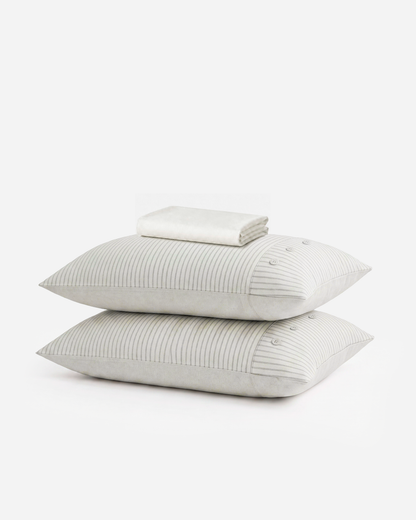 Salvia Reversible Cotton Mist  Fitted Sheet Set