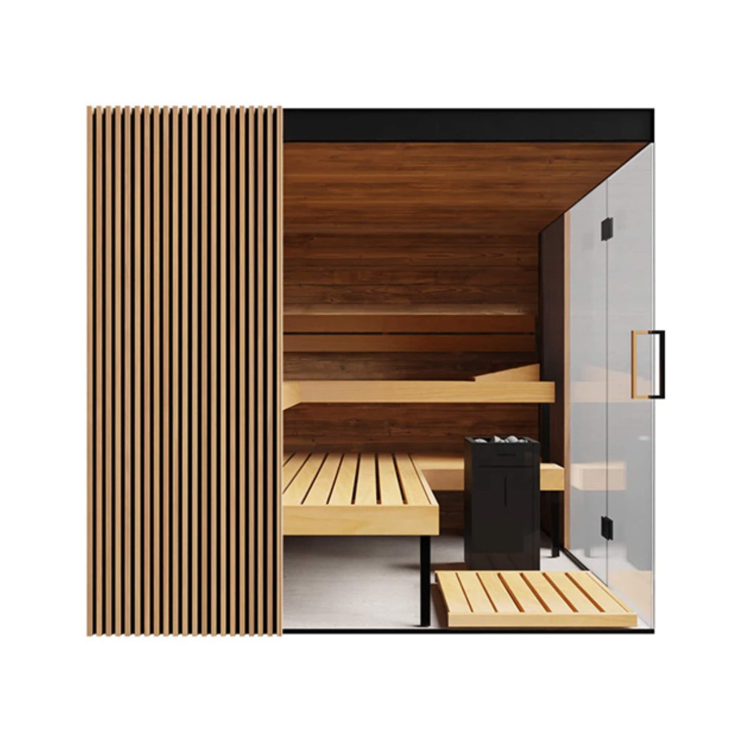 ThermaSol Aalto 4-Person Indoor Semi Panoramic Glass Sauna Cabin