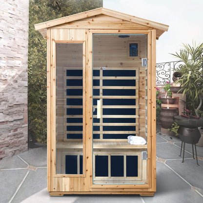 Thermora 2-Person Outdoor Infrared Sauna With Bluetooth Audio And LED Lighting