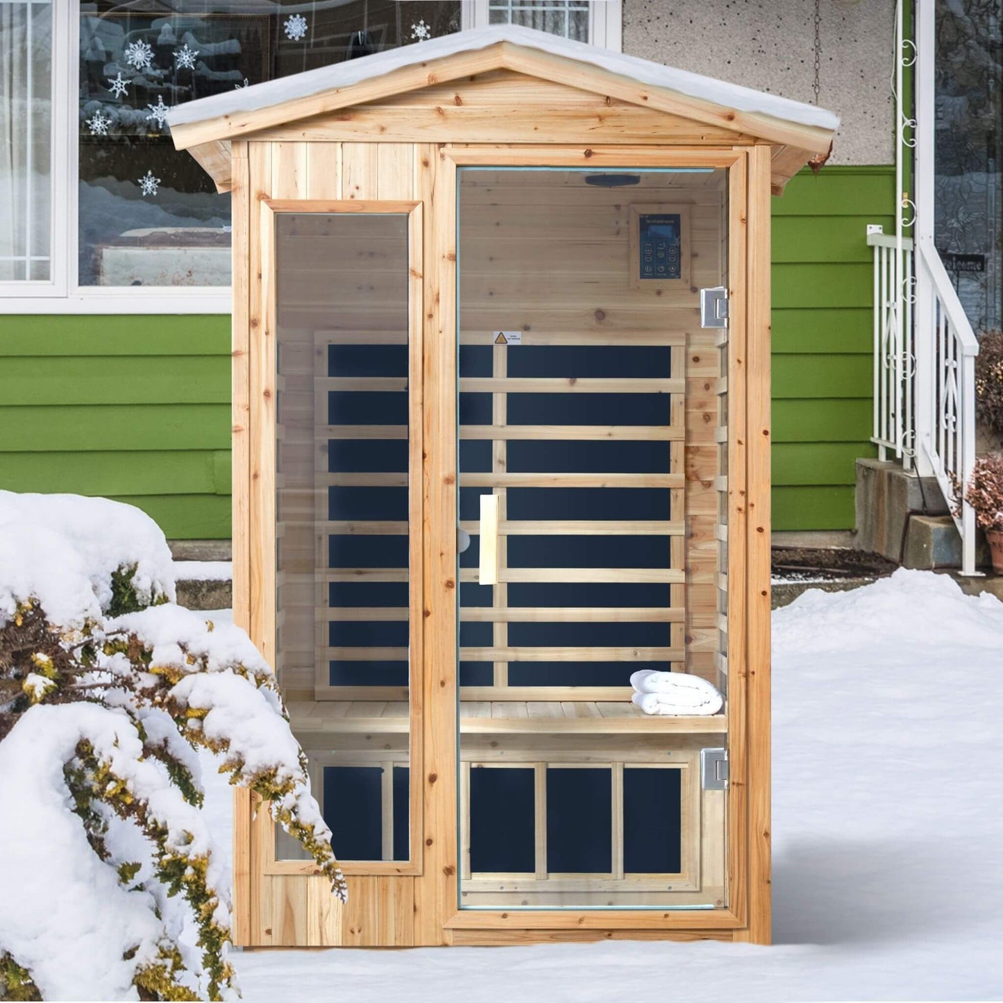 Thermora 2-Person Outdoor Infrared Sauna With Bluetooth Audio And LED Lighting