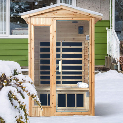 Thermora 2-Person Outdoor Infrared Sauna With Bluetooth Audio And LED Lighting