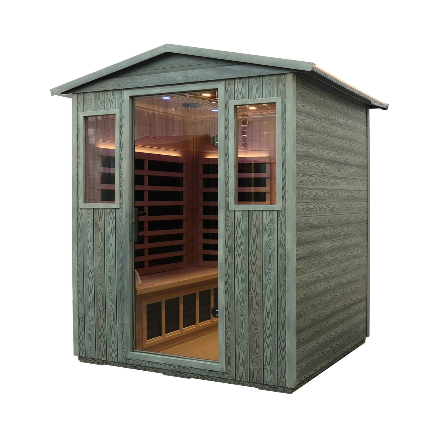 Thermora 4-Person Full-Spectrum Low EMF Carbonized Composite Infrared Sauna Room With Bluetooth Speakers