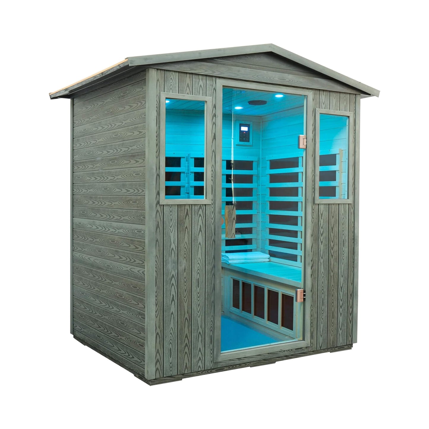 Thermora 4-Person Full-Spectrum Low EMF Carbonized Composite Infrared Sauna Room With Bluetooth Speakers
