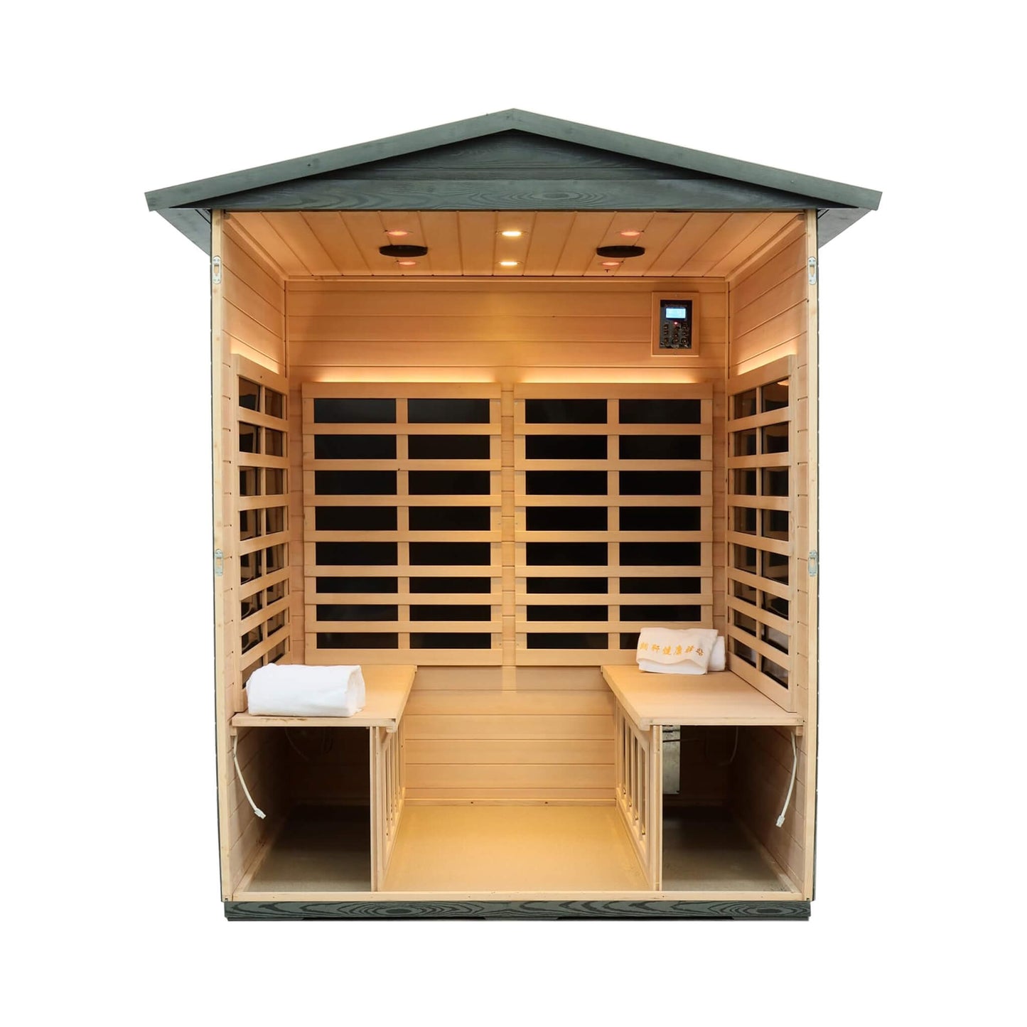 Thermora 4-Person Full-Spectrum Low EMF Carbonized Composite Infrared Sauna Room With Bluetooth Speakers