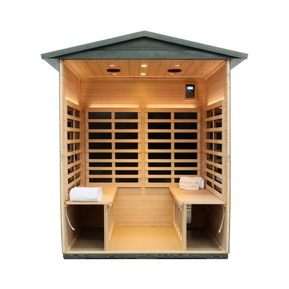 Thermora 4-Person Full-Spectrum Low EMF Carbonized Composite Infrared Sauna Room With Bluetooth Speakers