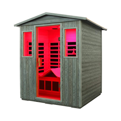 Thermora 3-Person Full-Spectrum Low EMF Carbonized Composite Infrared Sauna Room With Bluetooth Speakers