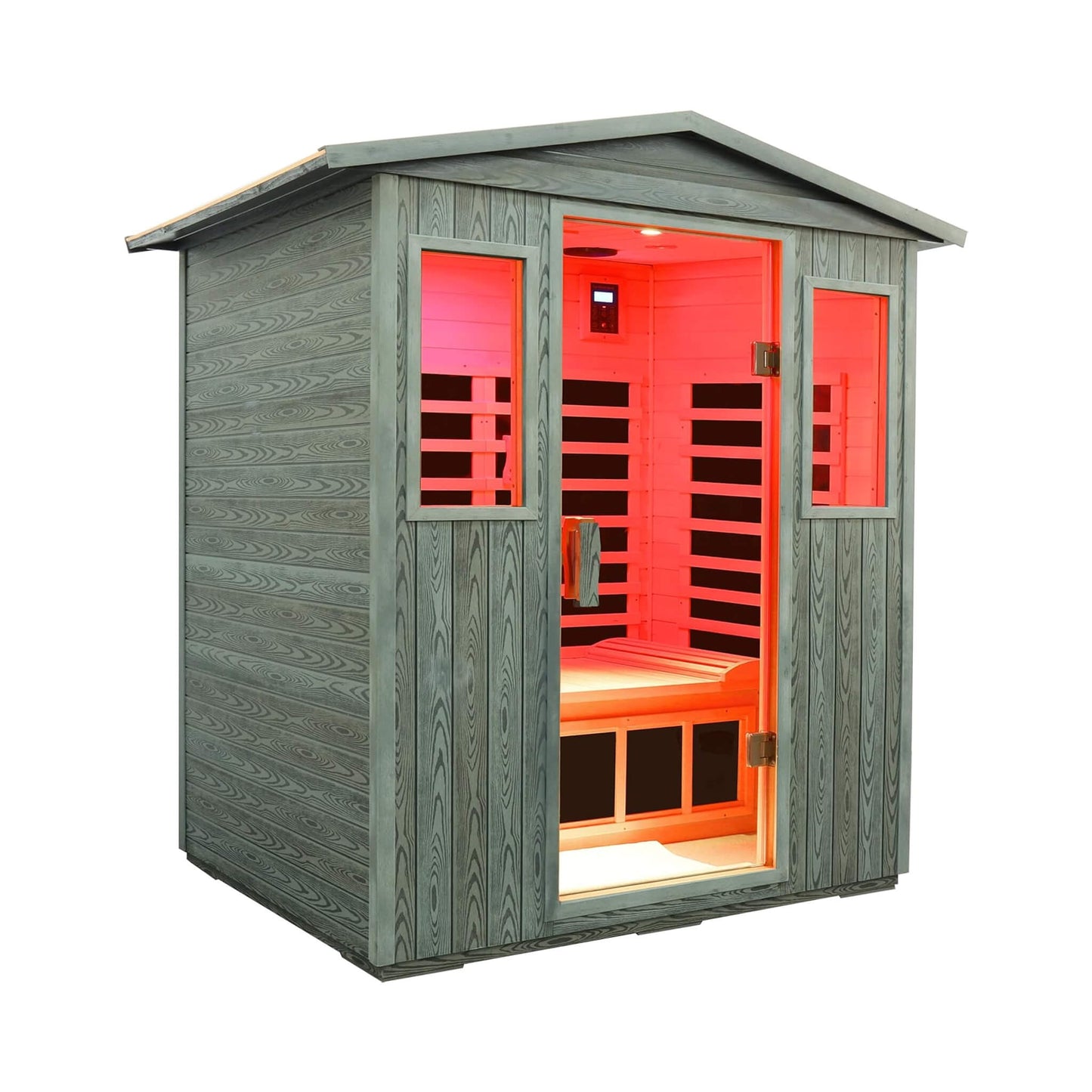 Thermora 3-Person Full-Spectrum Low EMF Carbonized Composite Infrared Sauna Room With Bluetooth Speakers