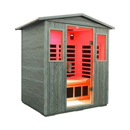 Thermora 3-Person Full-Spectrum Low EMF Carbonized Composite Infrared Sauna Room With Bluetooth Speakers