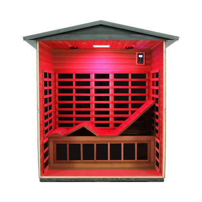 Thermora 3-Person Full-Spectrum Low EMF Carbonized Composite Infrared Sauna Room With Bluetooth Speakers