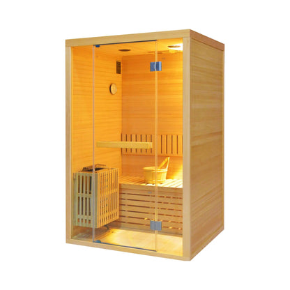 Thermora Alpine Premium 2-Person 3KW Hemlock Wood Sauna With LED Wall Light (SAK28471)