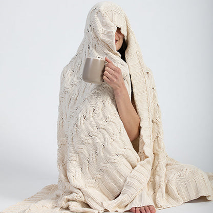 Chunky Cable Organic Cotton Throw Blanket