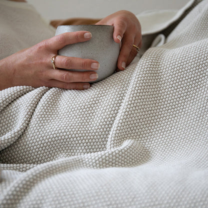 Eka Stipple Organic Cotton Throw Blanket