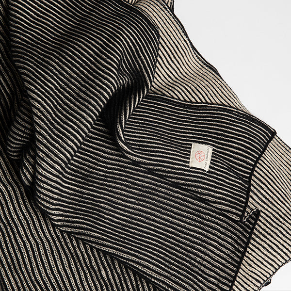 Ribbed Organic Cotton Knit Throw Blanket