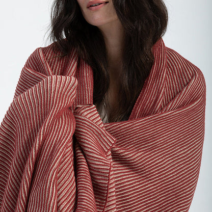 Ribbed Organic Cotton Knit Throw Blanket
