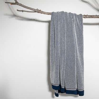 Stipple Stripe Organic Cotton Knit Throw Blanket