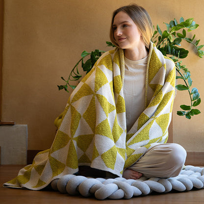 Trikona Organic Cotton Knit Throw Blanket