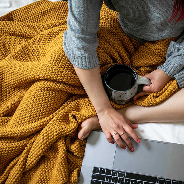 Varna Organic Cotton Knit Throw Blanket