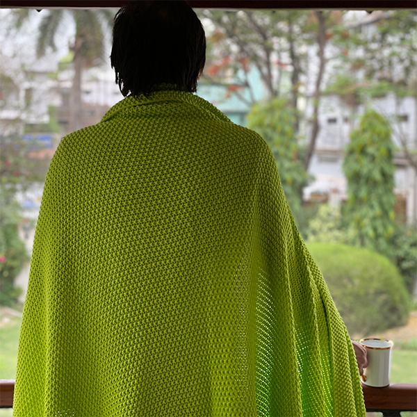 Varna Organic Cotton Knit Throw Blanket
