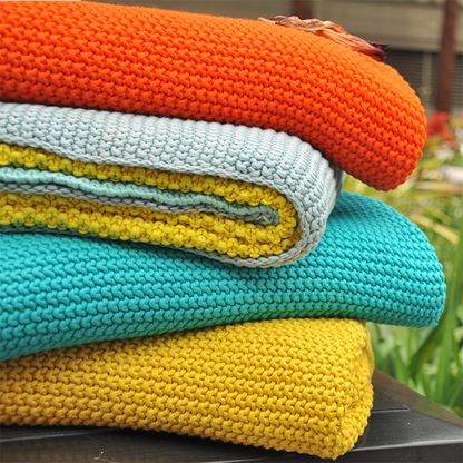 Varna Organic Cotton Knit Throw Blanket