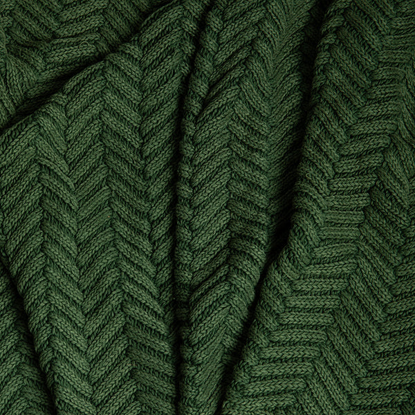 Washed Chevron Cotton Knit Throw Blanket