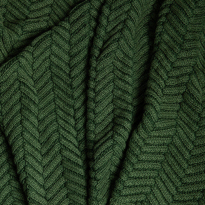 Washed Chevron Cotton Knit Throw Blanket