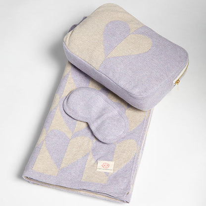 Amore Organic Cotton Travel Blanket and Eye Mask Set