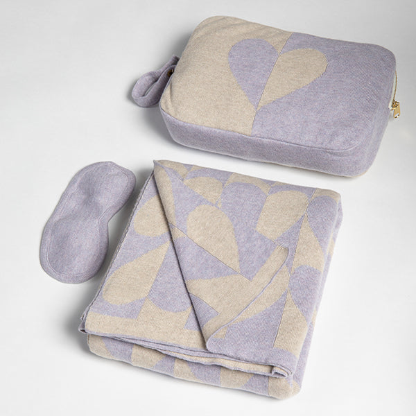 Amore Organic Cotton Travel Blanket and Eye Mask Set