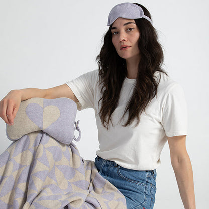 Amore Organic Cotton Travel Blanket and Eye Mask Set