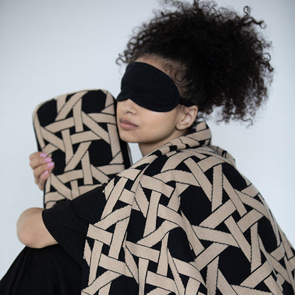 Riti Organic Cotton Travel Blanket and Eye Mask Set