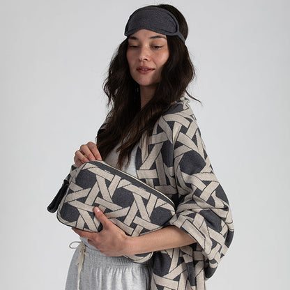 Riti Organic Cotton Travel Blanket and Eye Mask Set