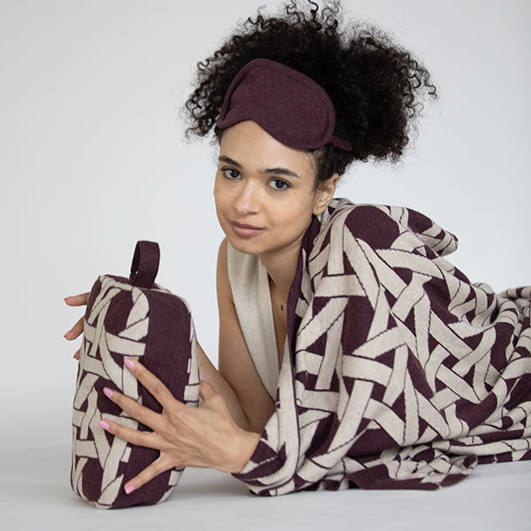 Riti Organic Cotton Travel Blanket and Eye Mask Set