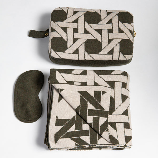 Riti Organic Cotton Travel Blanket and Eye Mask Set