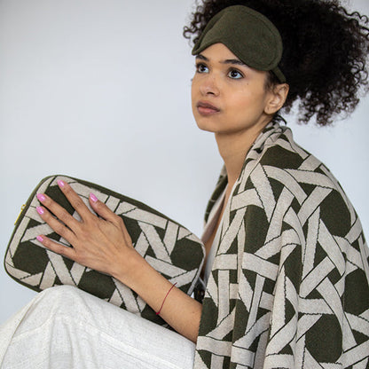 Riti Organic Cotton Travel Blanket and Eye Mask Set