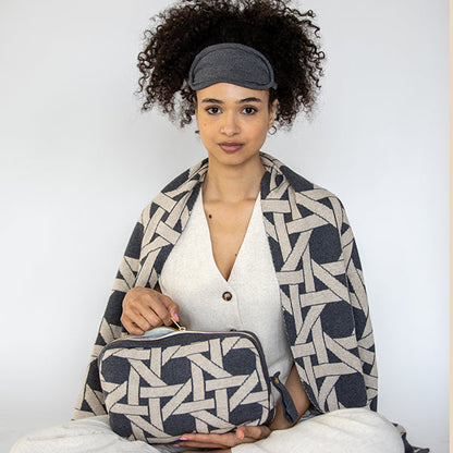 Riti Organic Cotton Travel Blanket and Eye Mask Set