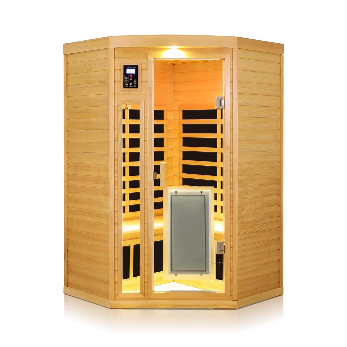 Thermora Premium 2-Person Corner Space Infrared Wooden Sauna Room With Bluetooth Speakers, 1600W