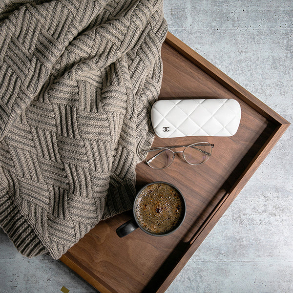 Washed Brick Cotton Knit Throw Blanket