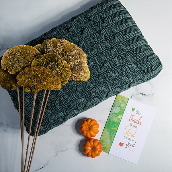 Washed Curvy Cotton Knit Throw Blanket